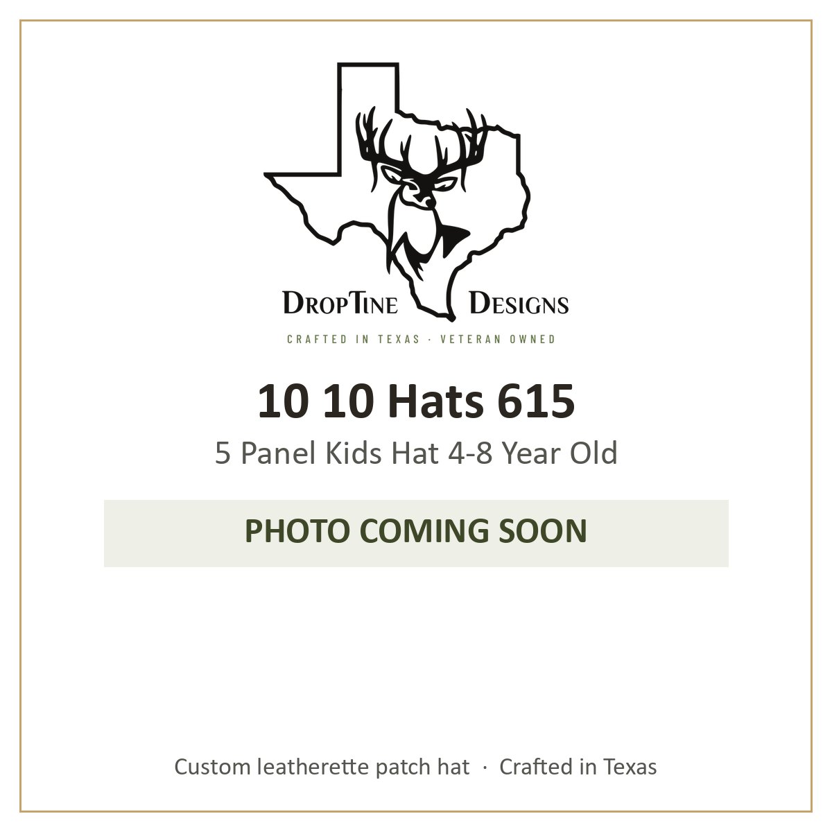Photo coming soon: 10 10 Hats 615 5 Panel Kids Hat 4-8 Year Old