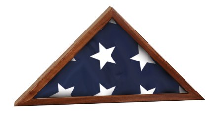 Engraved Genuine Walnut Flag Display Case - 16 1/4 x 8 1/4 x 3 in