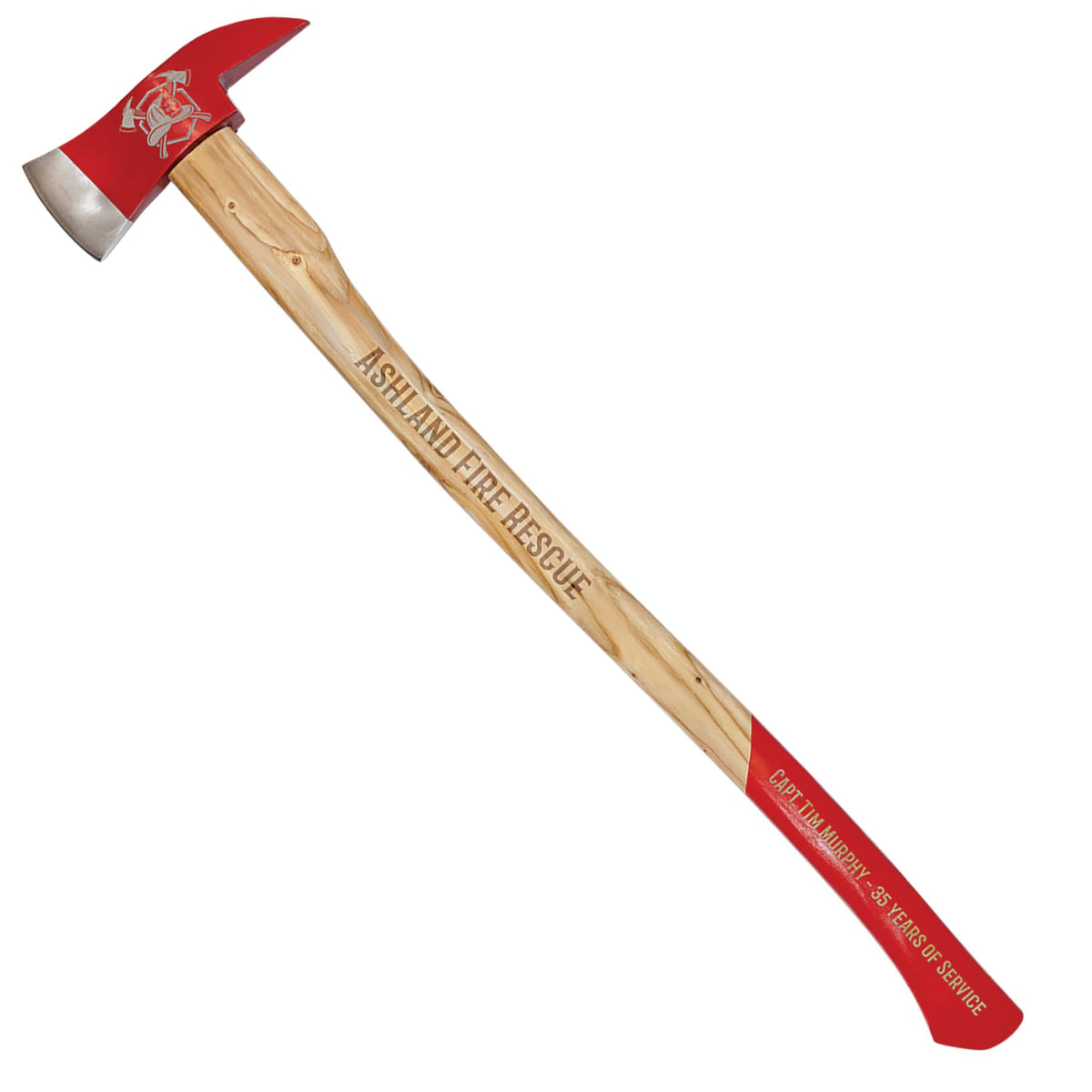Engraved Bison River Fireman Axe with Blade Guard - Long (36 in)