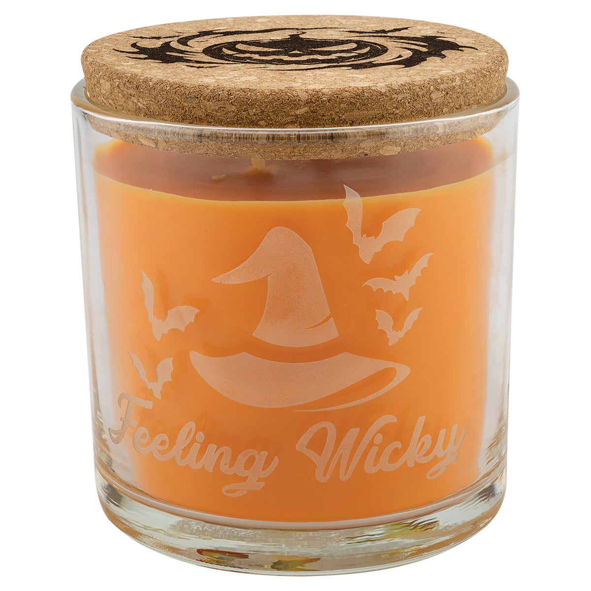 Engraved Candle in a Glass Holder with Cork Lid - Pick of the Patch