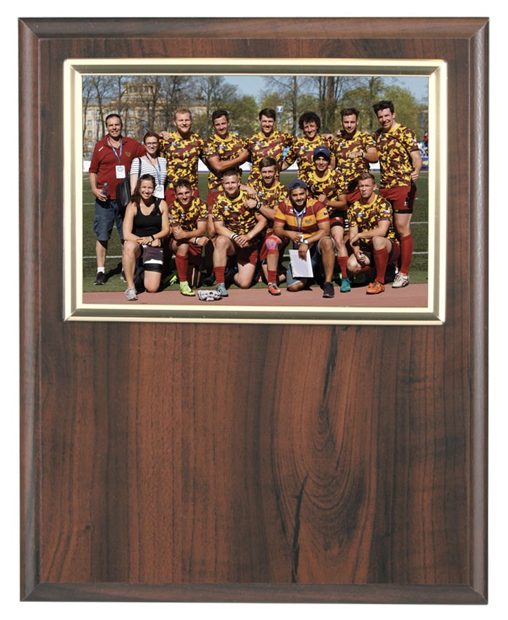 Engraved Cherry Finish Slide-In Frame Plaque - 8 x 10 in (6 x 4 frame)