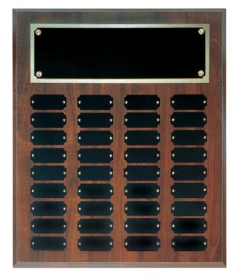 Engraved Cherry Finish Perpetual Plaque - 15 x 18 in (36 plates)