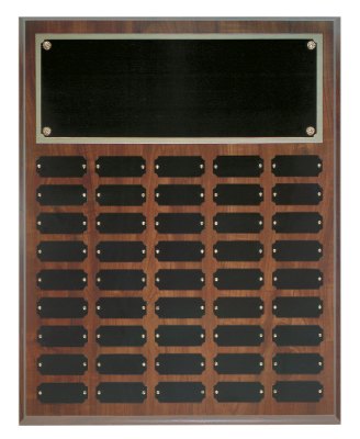 Engraved Cherry Finish Perpetual Plaque - 16 x 20 in (45 plates)