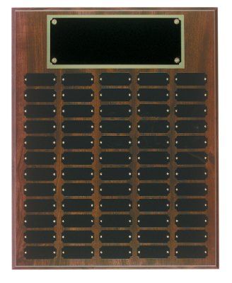 Engraved Cherry Finish Perpetual Plaque - 16 x 20 in (60 plates)