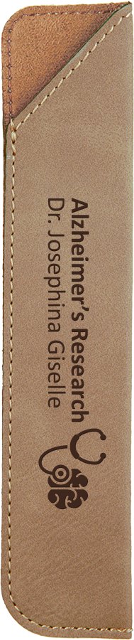 Engraved Leatherette Pen Sleeve - Light Brown