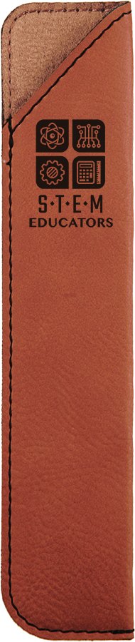 Engraved Leatherette Pen Sleeve - Rawhide