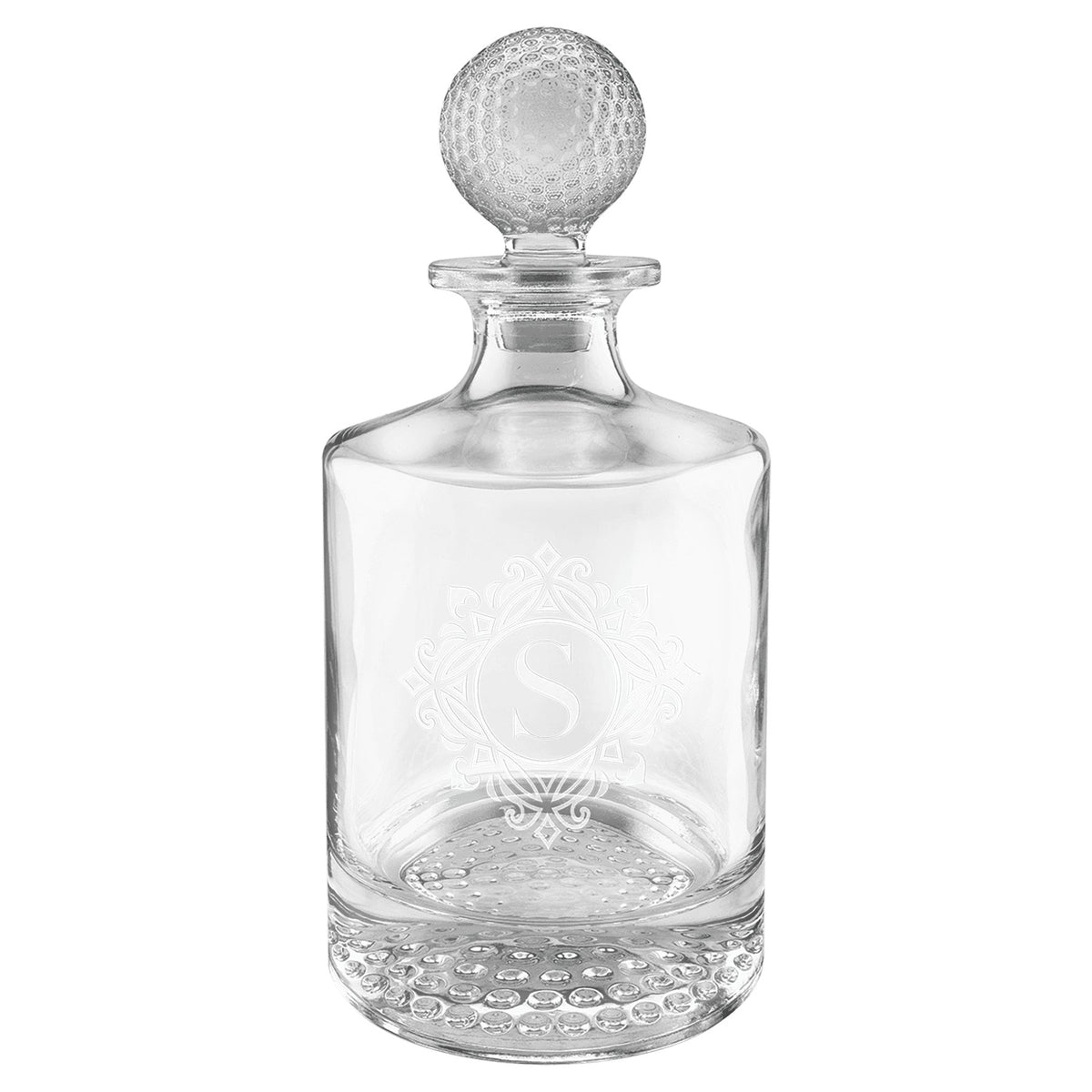 Engraved Polar Camel Glass Decanter in Gift Box - Round Golf (850 mL)