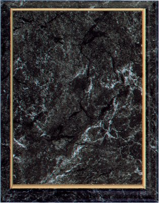 Engraved Marble Finish Plaque with Gold Cove Edge - Improved Black / 8 x 10 in