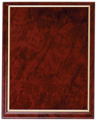 Engraved Marble Finish Plaque with Gold Cove Edge - Ruby / 8 x 10 in