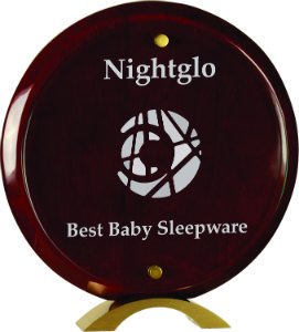 Engraved Round Piano Finish Floating Acrylic Standup - Rosewood / 10 in
