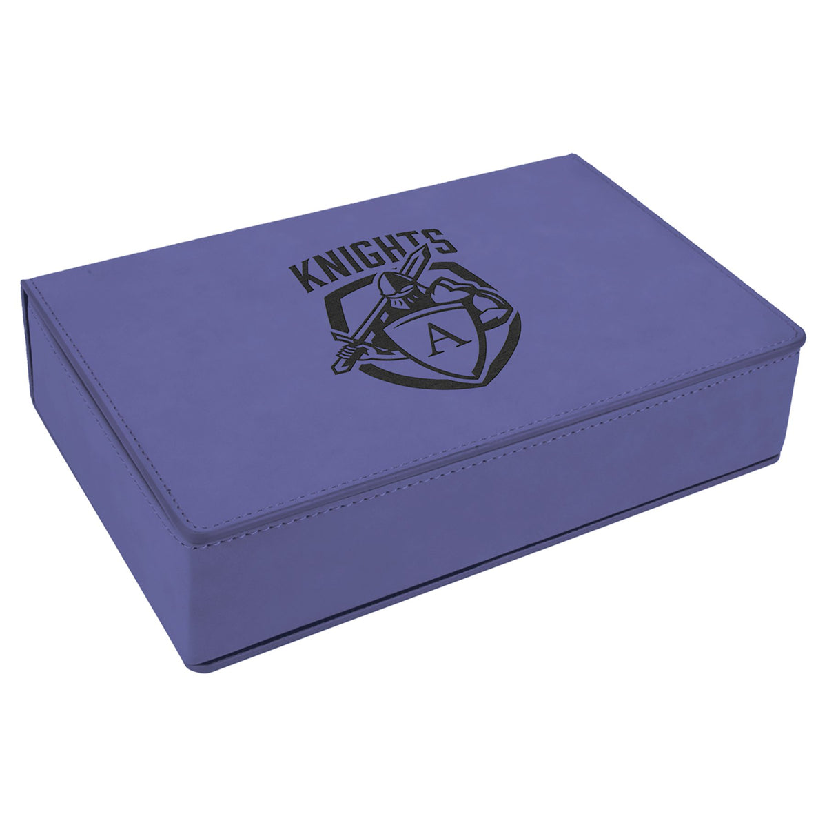 Engraved Leatherette Flask Gift Set - Purple