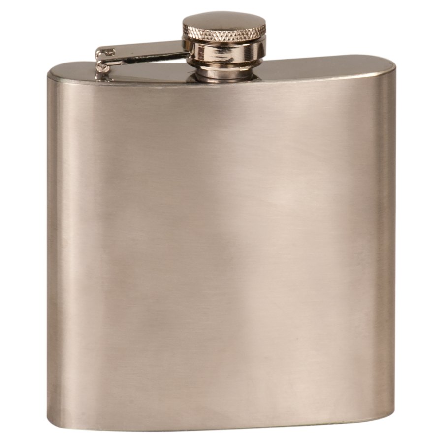 Engraved 6 oz Stainless Steel Flask - Stainless Steel