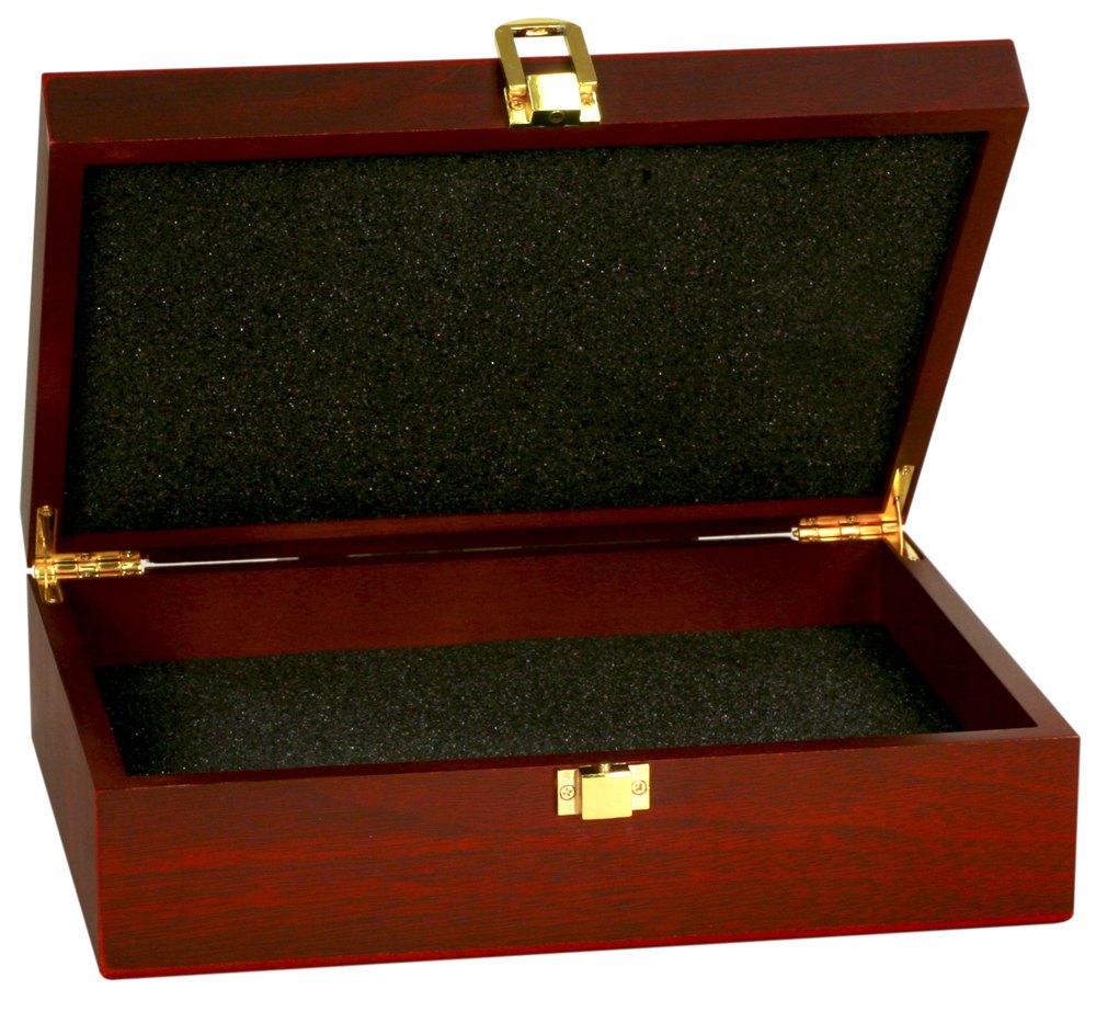 Engraved Rosewood Finish Gift Box - 7 3/4 x 6 1/4 x 2 3/8 in