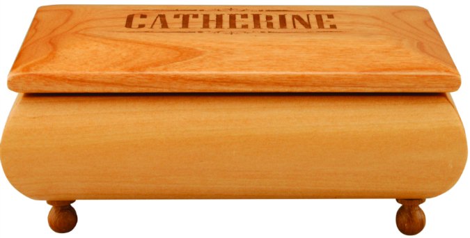 Engraved Red Alder Gift Box - 7 x 4 1/2 in