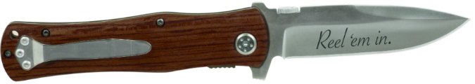 Engraved Wood Handle Knife