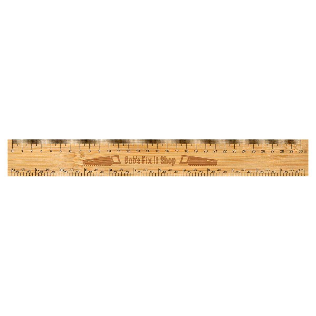 Engraved Bamboo Ruler - 12 in
