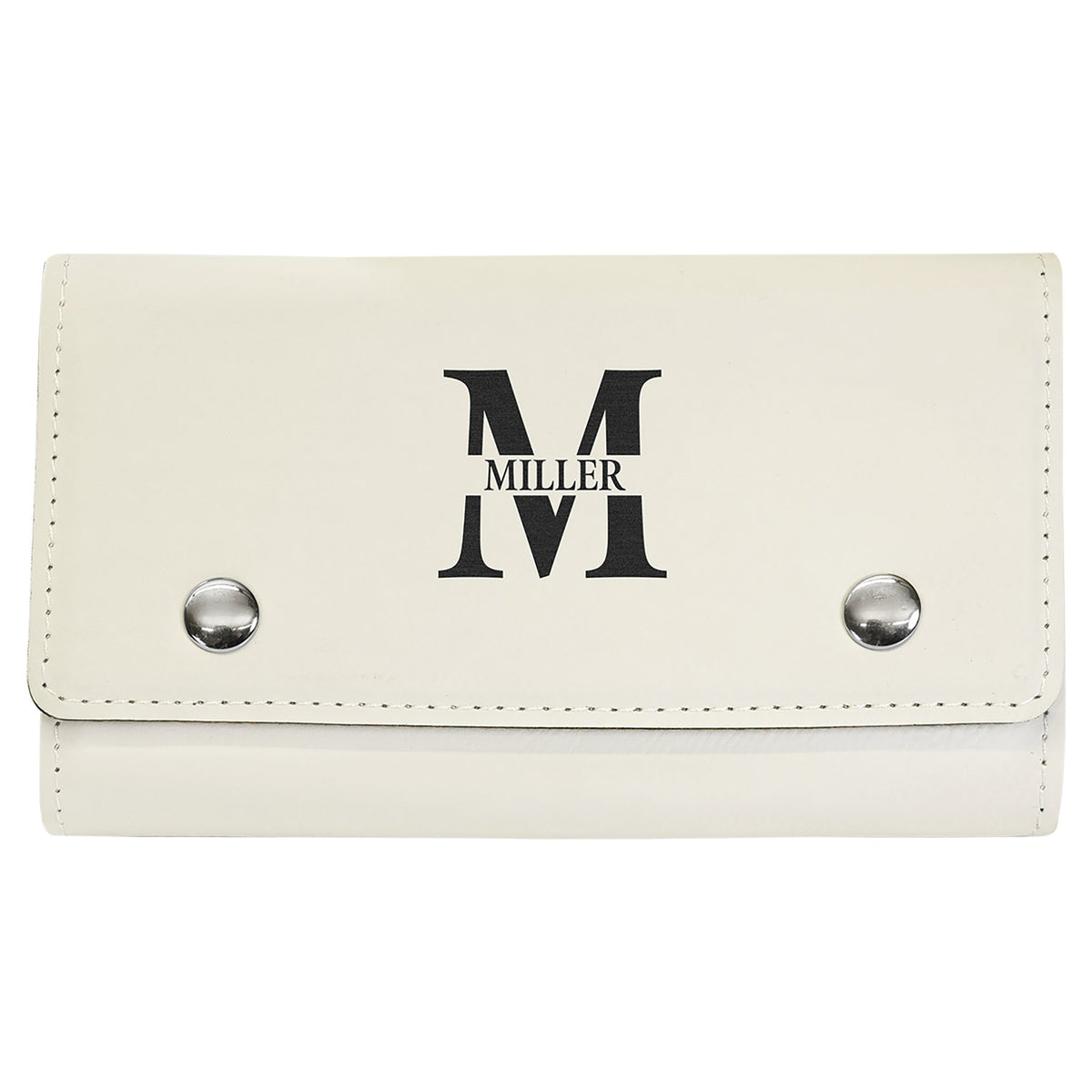 Engraved Leatherette Card and Dice Set - White