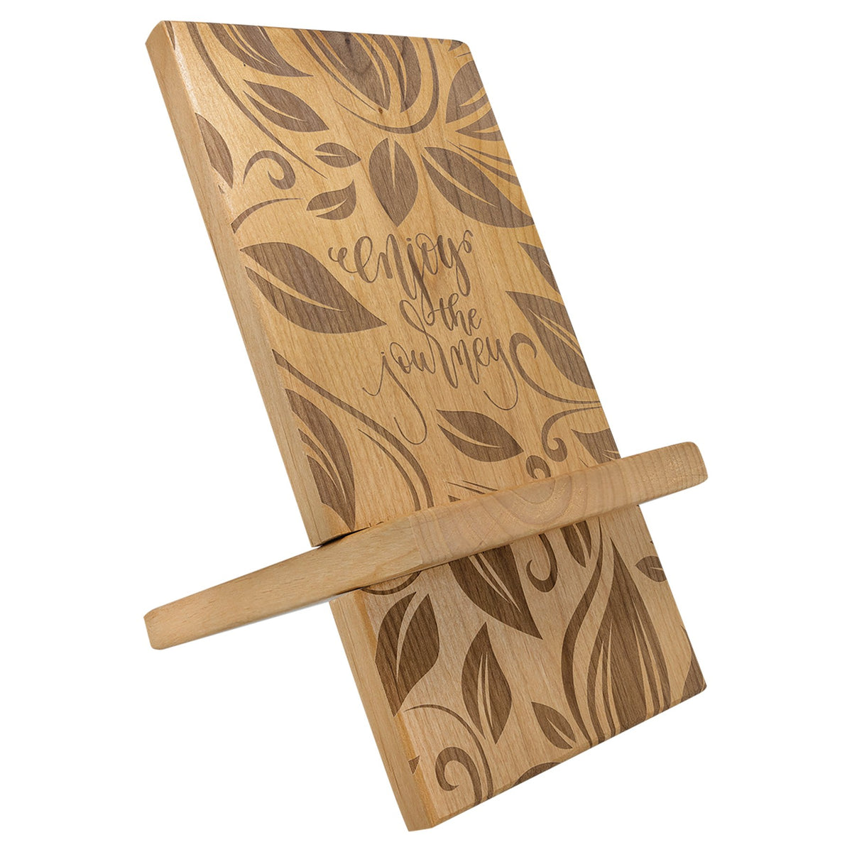 Engraved Red Alder Cell Phone and Tablet Easel - 6 x 12 in