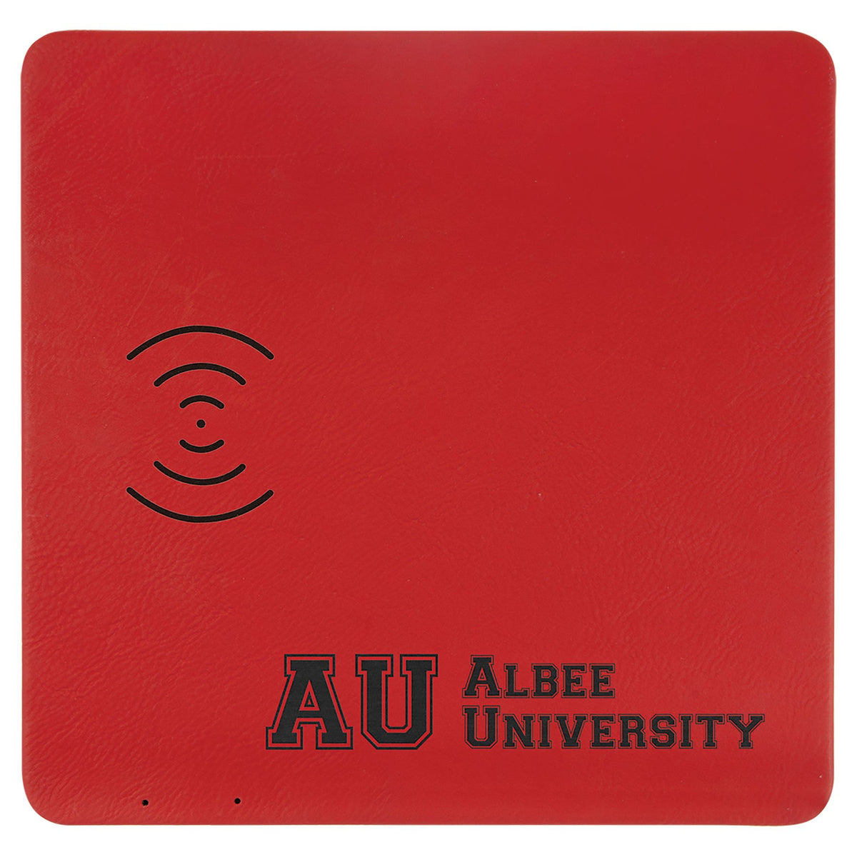 Engraved Leatherette Phone Charging Mat - Red