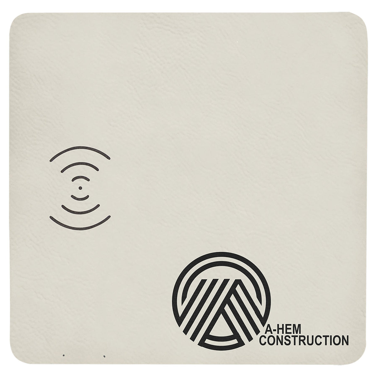 Engraved Leatherette Phone Charging Mat - White
