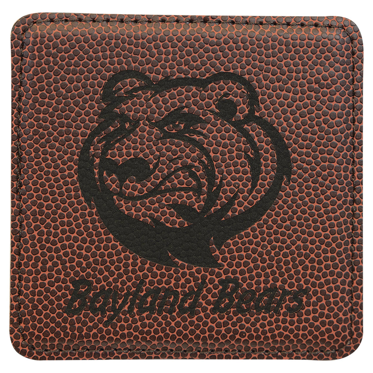 Engraved Football Square Leatherette Coaster