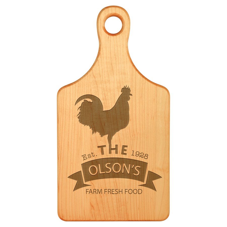 Engraved Maple Paddle-Shaped Cutting Board