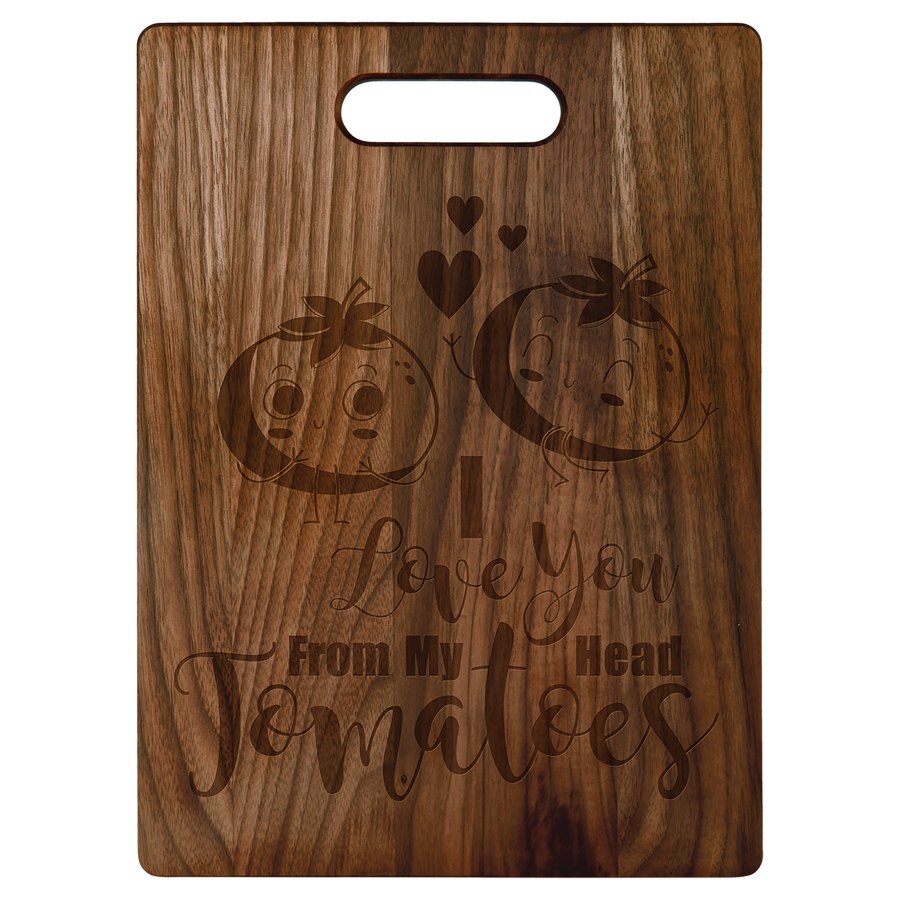 Engraved Walnut Cutting Board - 13 3/4 x 9 3/4 in