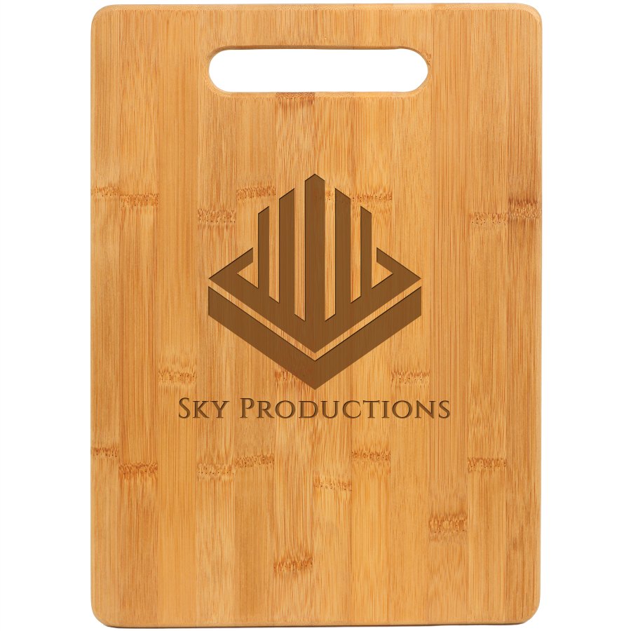Engraved Bamboo Rectangle Cutting Board - 13 3/4 x 9 3/4 in