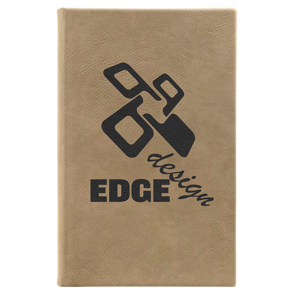 Engraved Leatherette Sketch Book with Unlined Notepad - Light Brown / 5 1/4 x 8 1/4 in