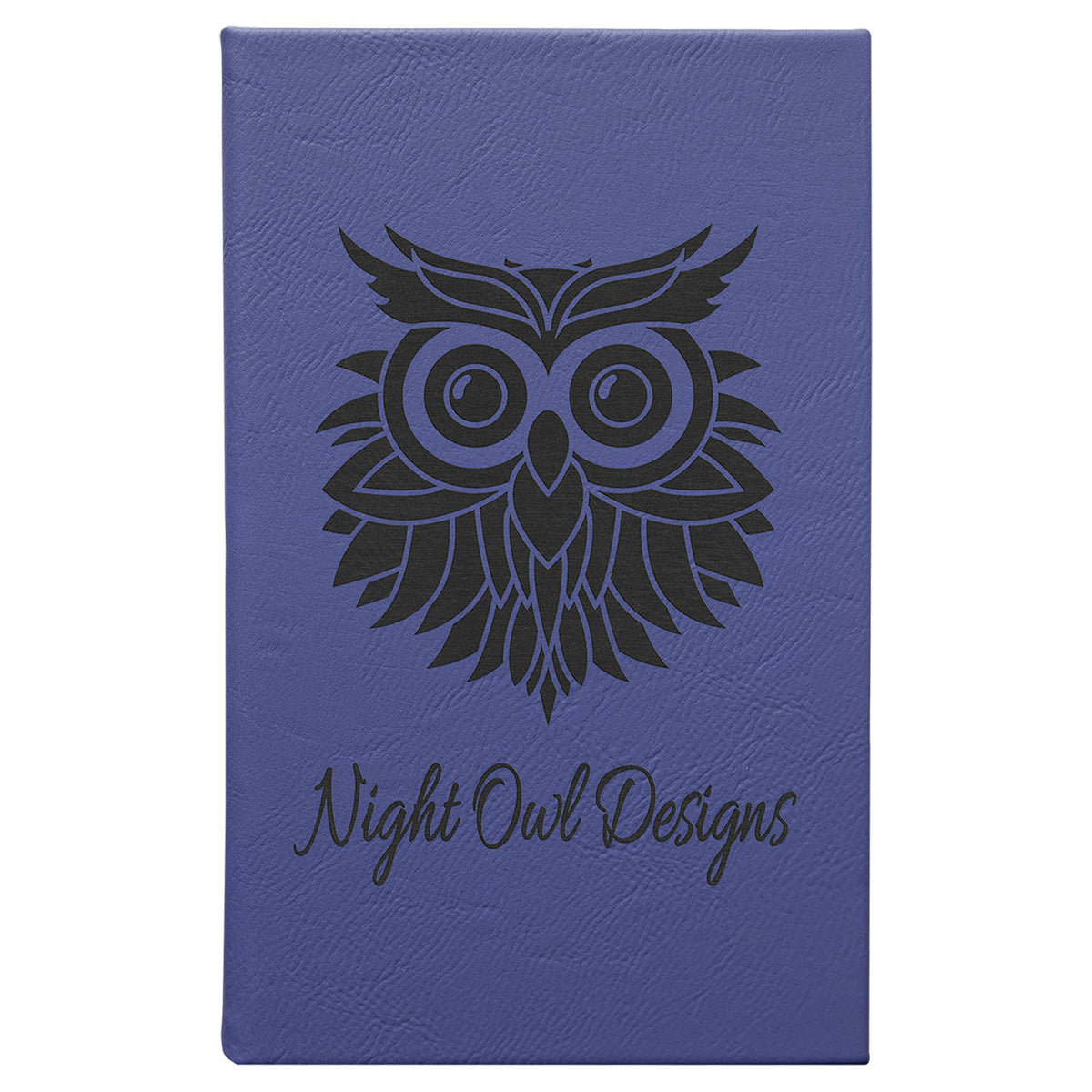Engraved Leatherette Sketch Book with Unlined Notepad - Purple / 5 1/4 x 8 1/4 in