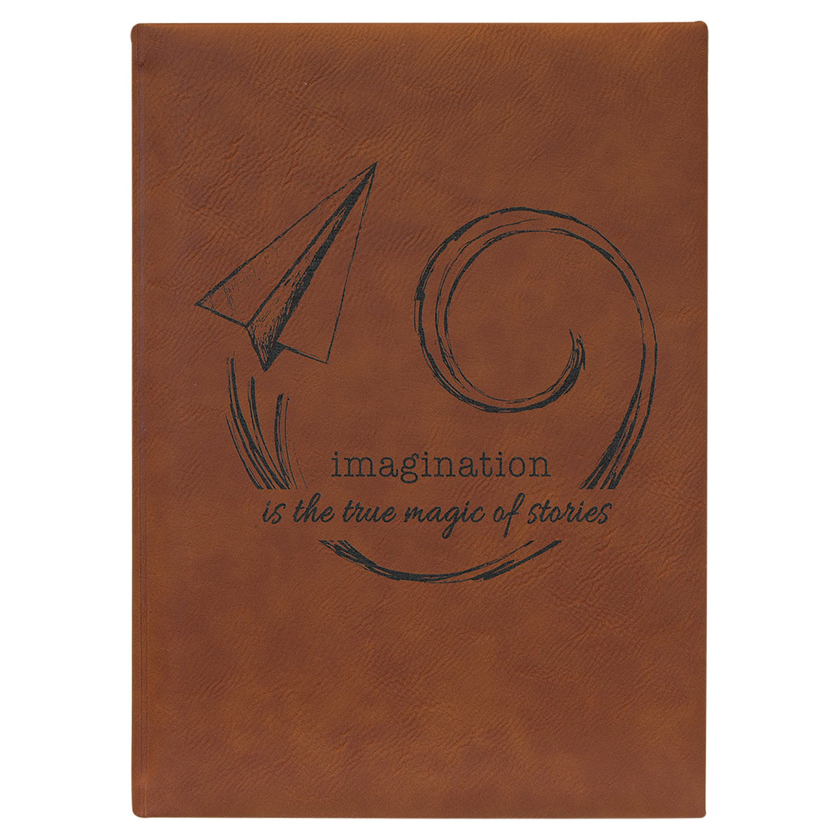 Engraved Leatherette Journal with Lined Notepad - Rawhide / 7 x 9 3/4 in