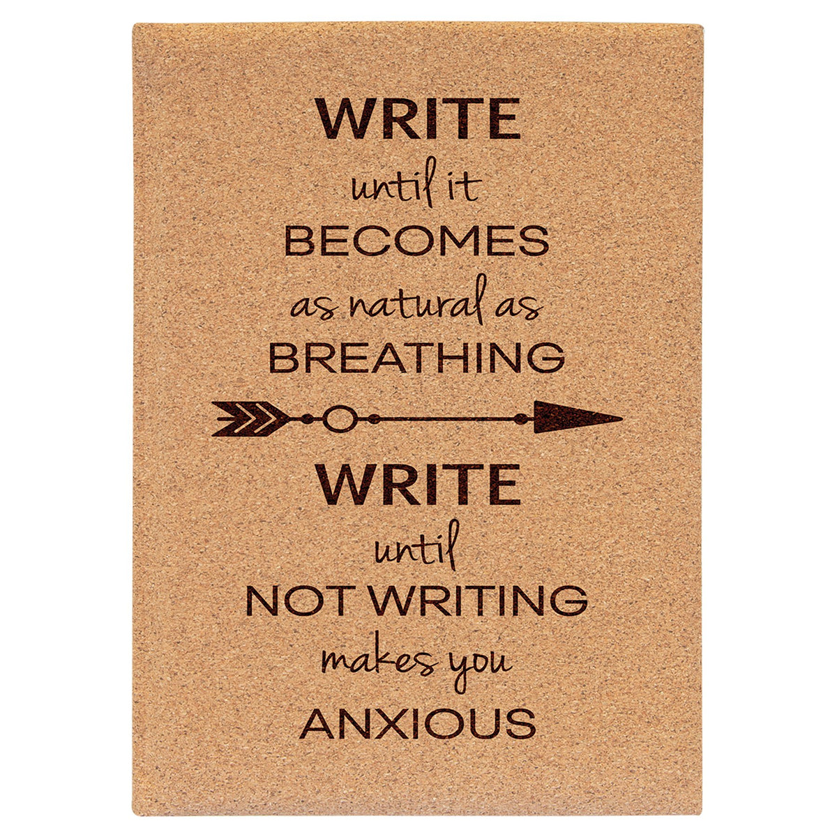 Engraved Leatherette Journal with Lined Notepad - Cork / 7 x 9 3/4 in