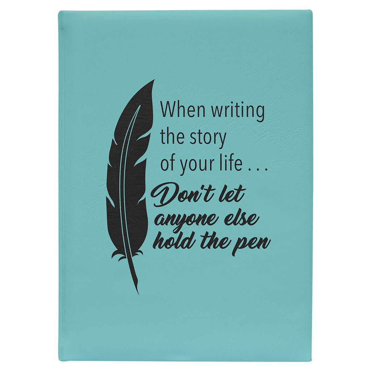 Engraved Leatherette Journal with Lined Notepad - Teal / 7 x 9 3/4 in