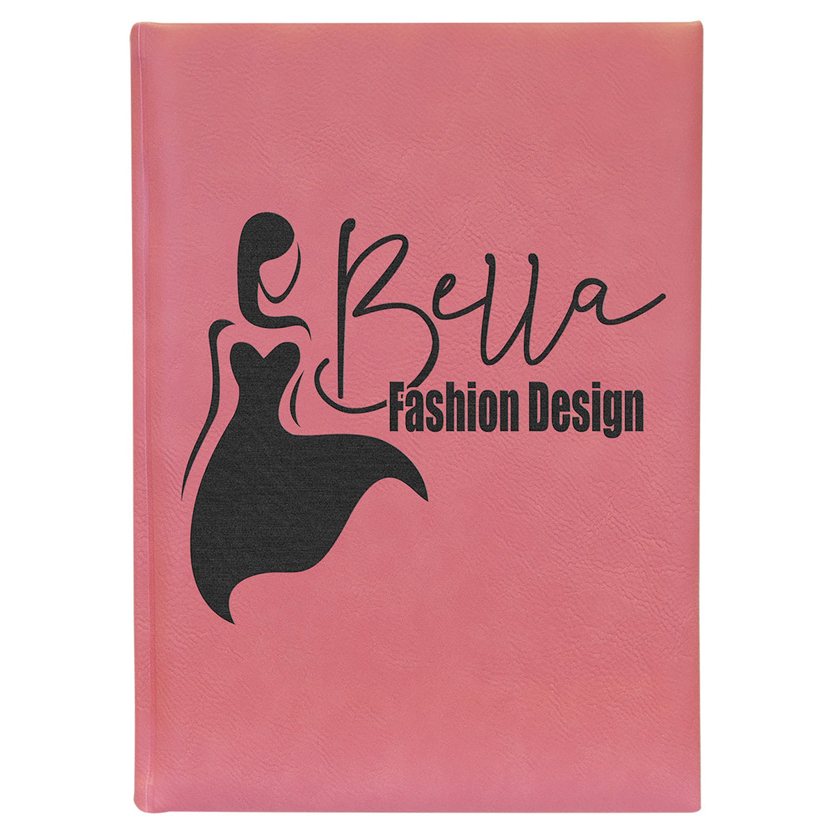 Engraved Leatherette Sketch Book with Unlined Notepad - Pink / 7 x 9 3/4 in