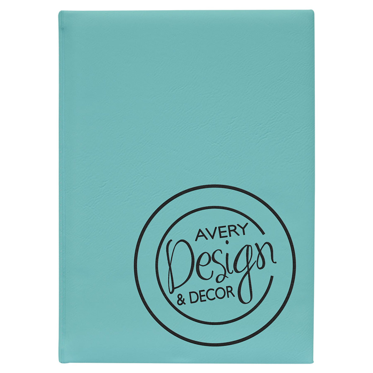 Engraved Leatherette Sketch Book with Unlined Notepad - Teal / 7 x 9 3/4 in