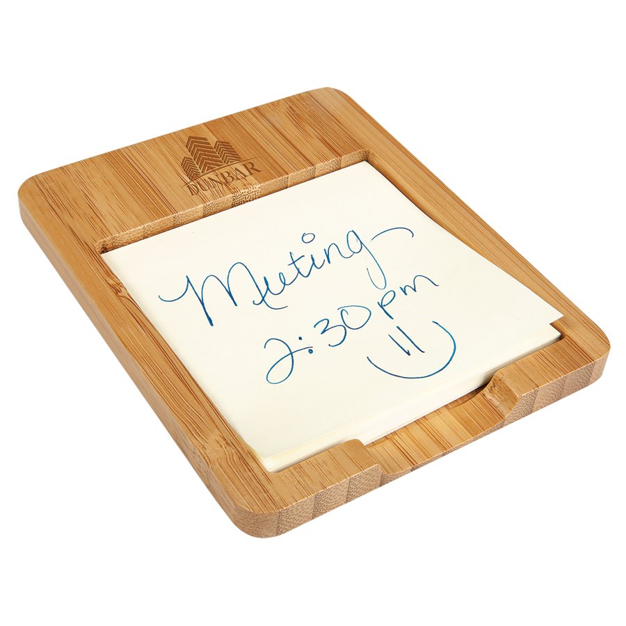 Engraved Bamboo Sticky Note Holder
