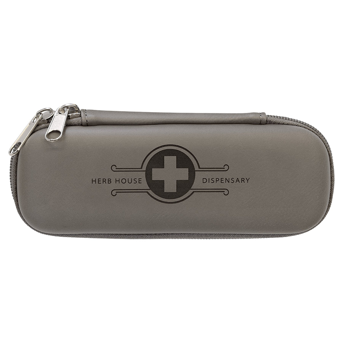 Engraved Leatherette Smoke Case - Gray / 7 x 2 1/2 x 1 3/4 in
