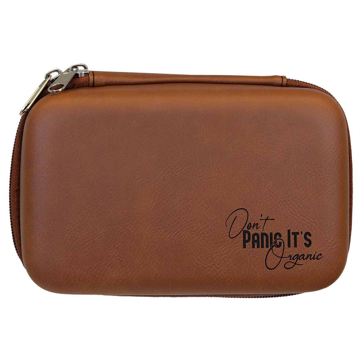 Engraved Leatherette Smoke Case - Rawhide / 7 x 4 x 2 1/2 in