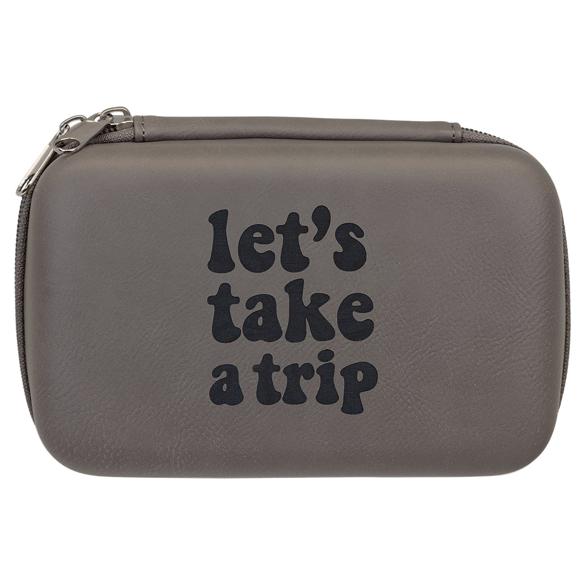 Engraved Leatherette Smoke Case - Gray / 7 x 4 x 2 1/2 in