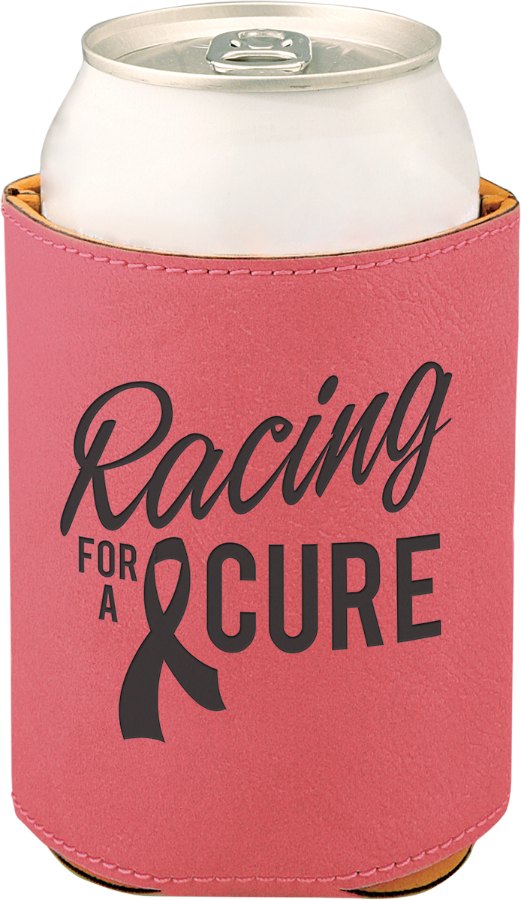 Engraved Leatherette Beverage Holder - Pink