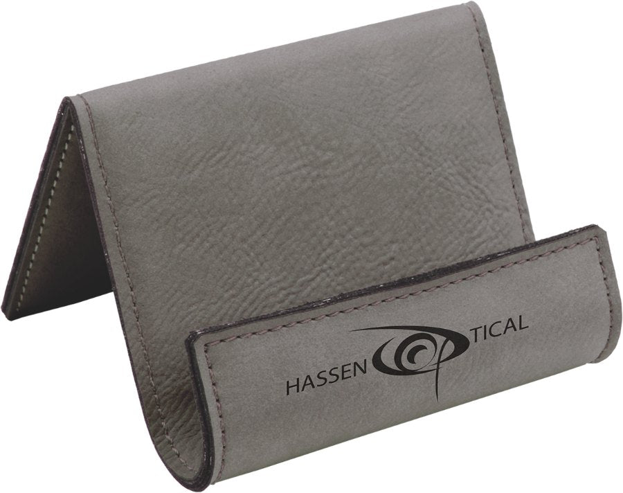 Engraved Leatherette Holder Easel - Gray
