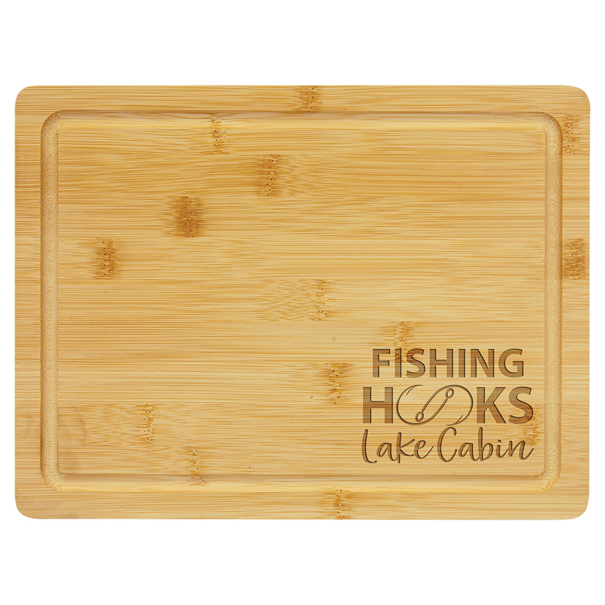 Engraved Bamboo Cutting Board with Drip Ring - 11 1/2 x 8 3/4 in