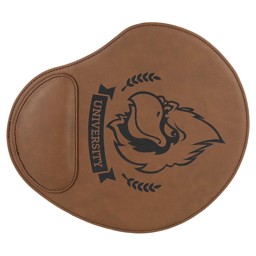 Engraved Leatherette Mouse Pad - Dark Brown