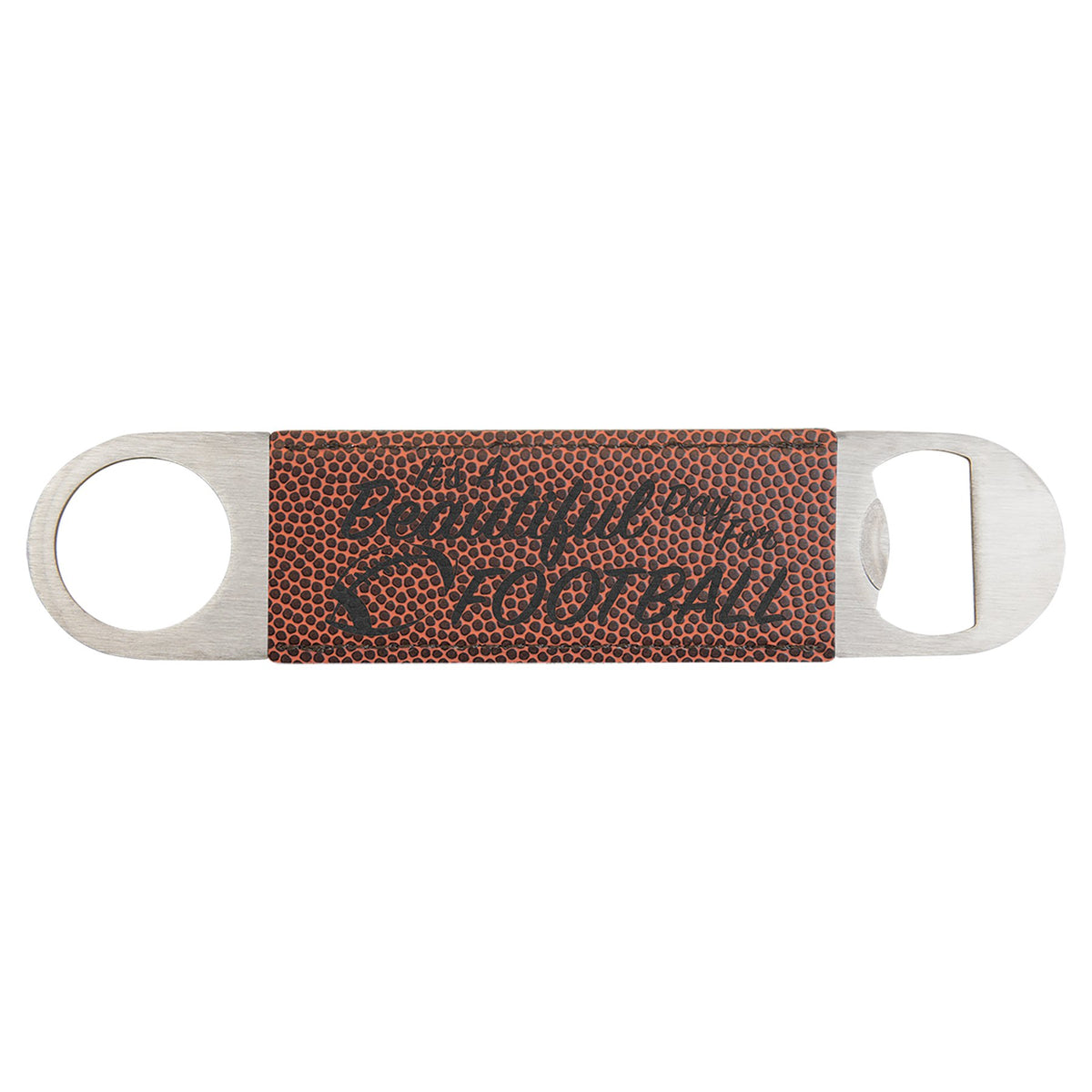 Engraved Football Leatherette Bottle Opener