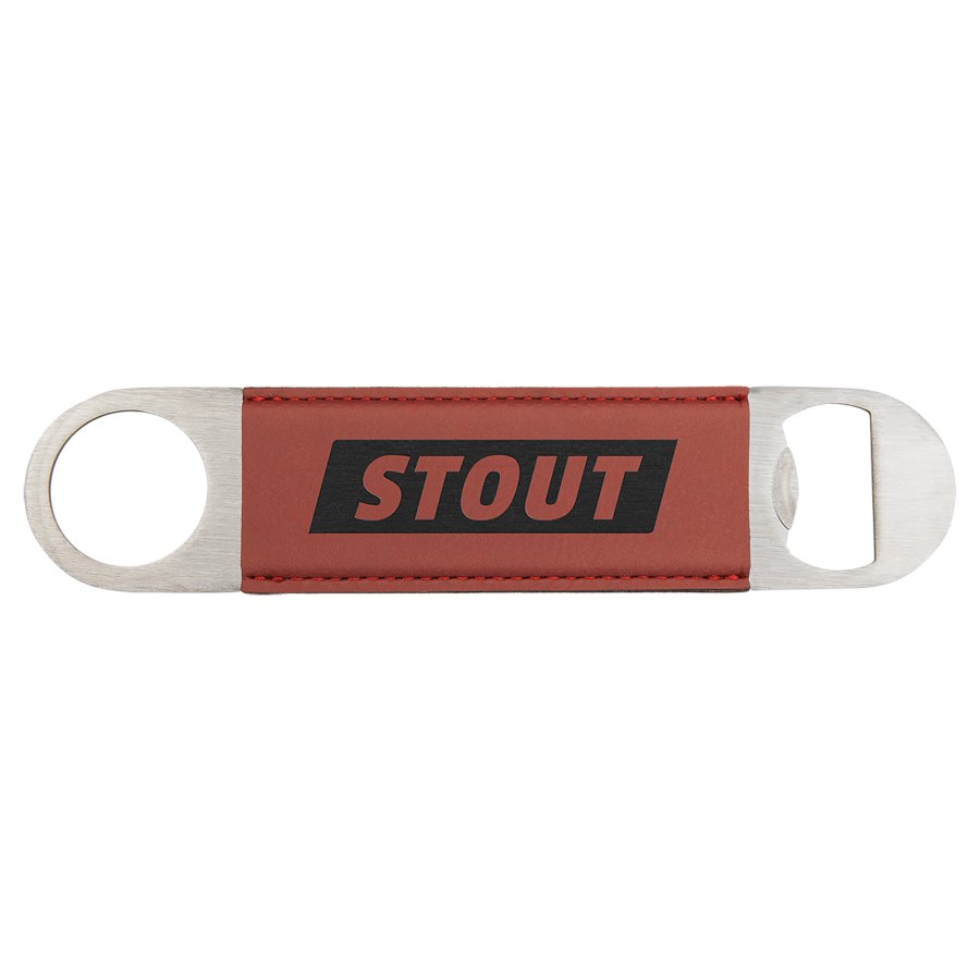 Engraved Leatherette Bottle Opener - Rose