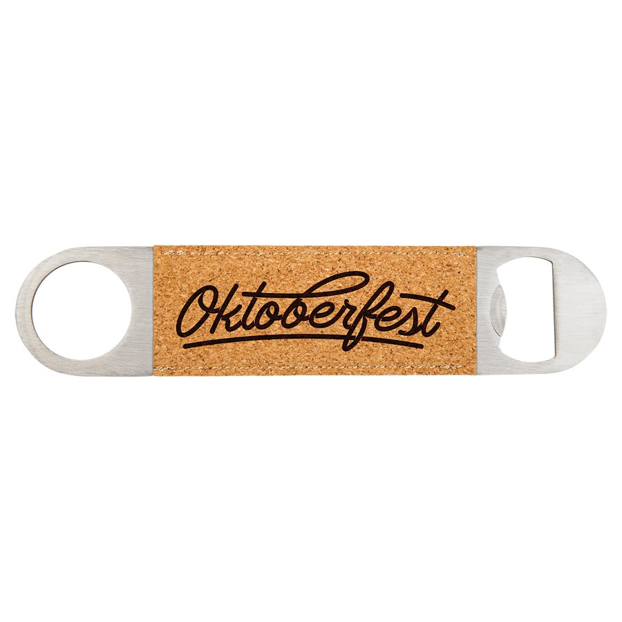 Engraved Leatherette Bottle Opener - Cork