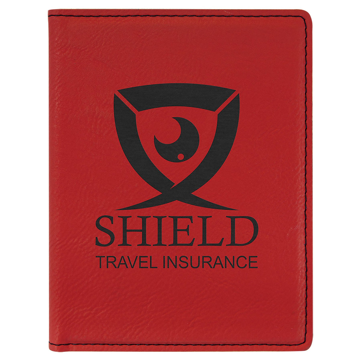 Engraved Leatherette Passport Holder - Red