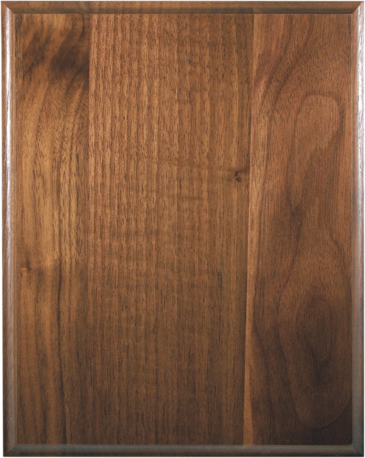 Engraved Cove Edge Genuine Walnut Plaque - 8 x 10 in