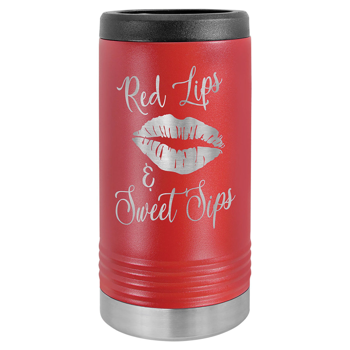 Engraved Polar Camel Slim Beverage Holder - Red