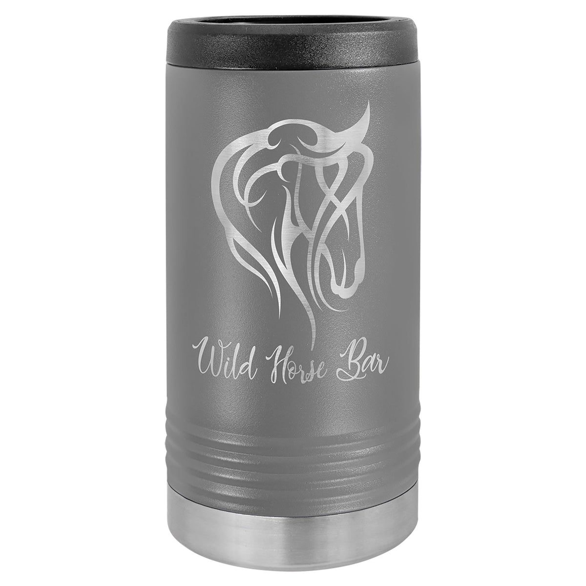 Engraved Polar Camel Slim Beverage Holder - Dark Gray